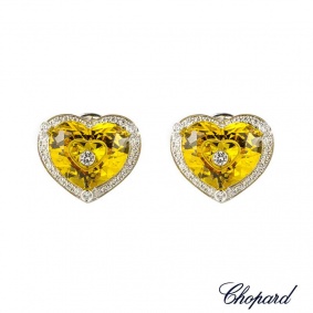 Chopard 18k W/G Sapphire and Diamond Happy Diamonds Earrings 846122-1004